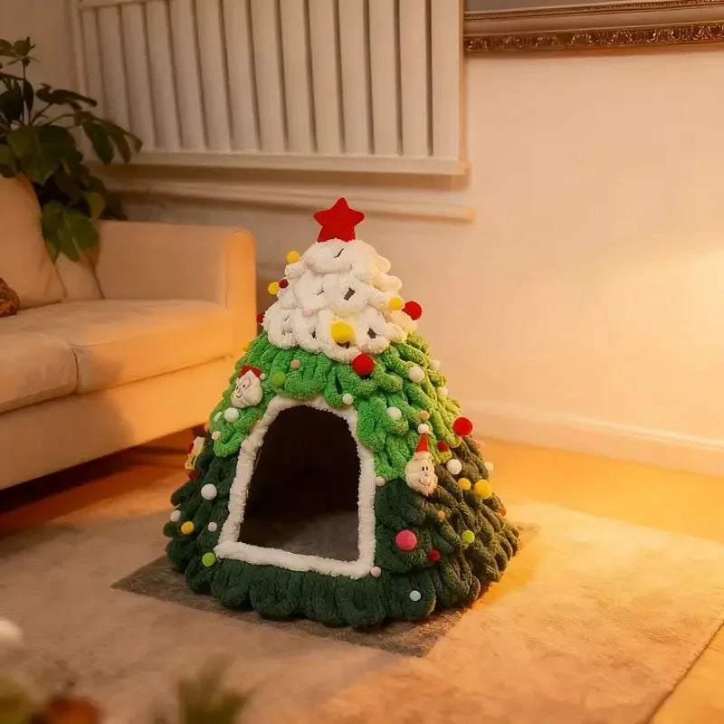 Casinha/Cama de Natal para gatos