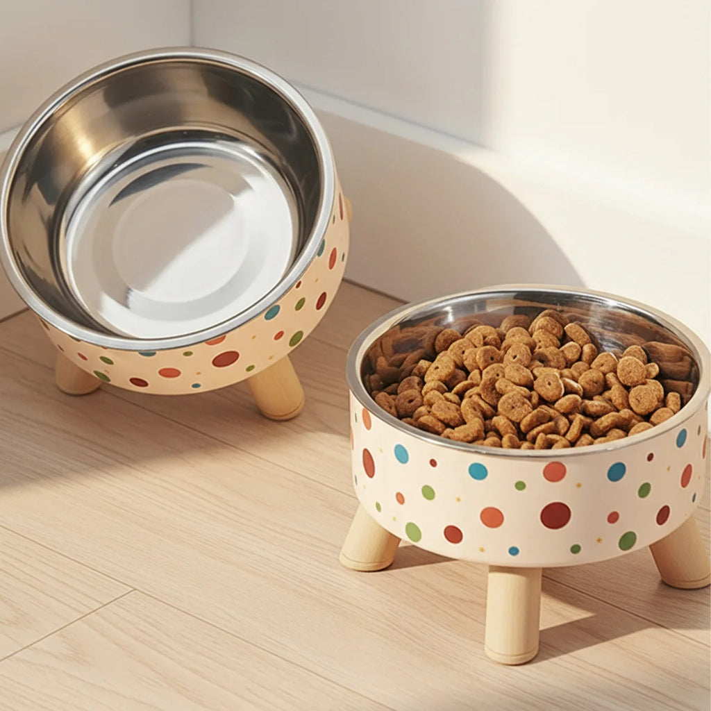 Tigela para Gatos, Alimentador em Aço Inoxidável com Base Antiderrapante, 400ml, Tigela para Água ou Alimentação