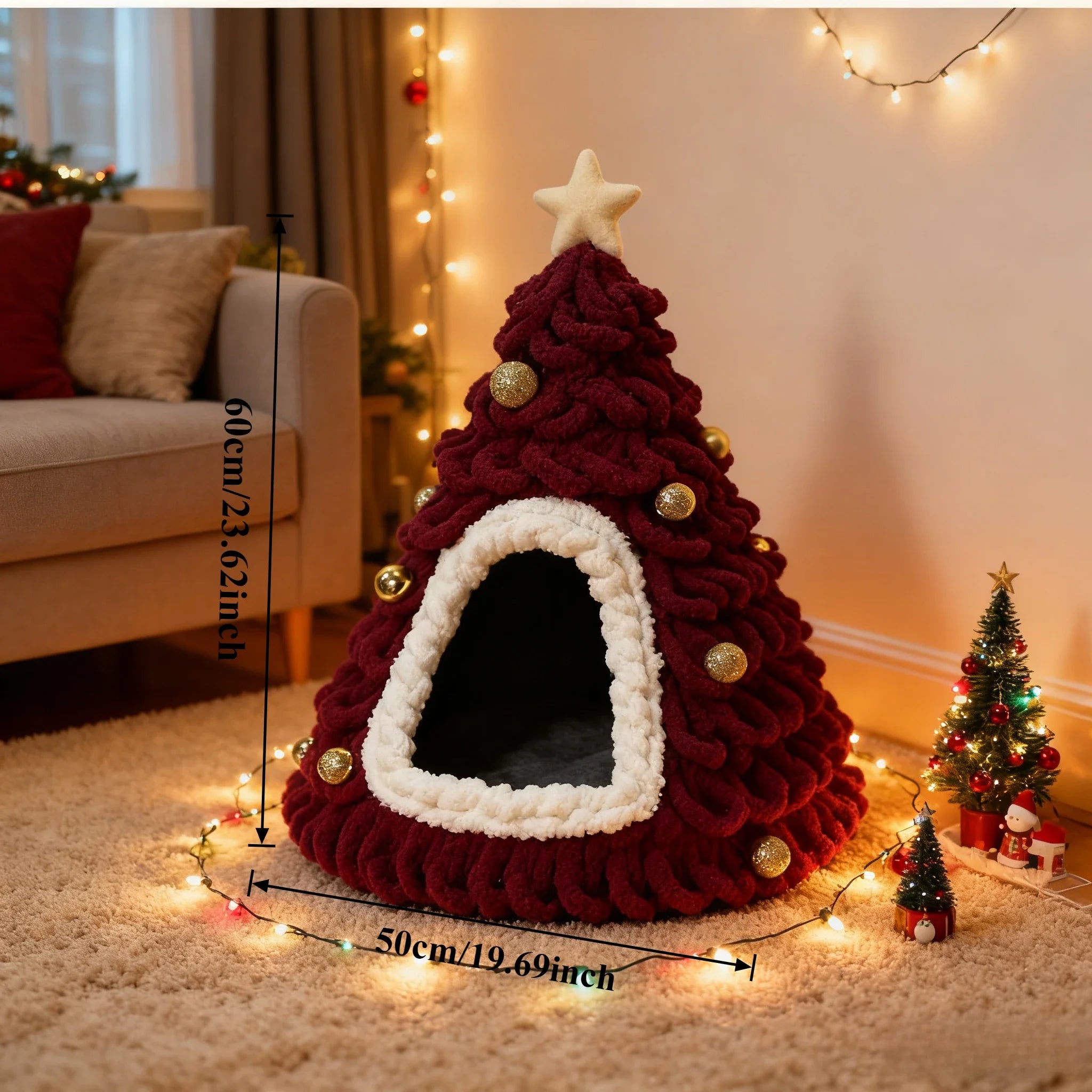 Casinha/Cama de Natal para gatos
