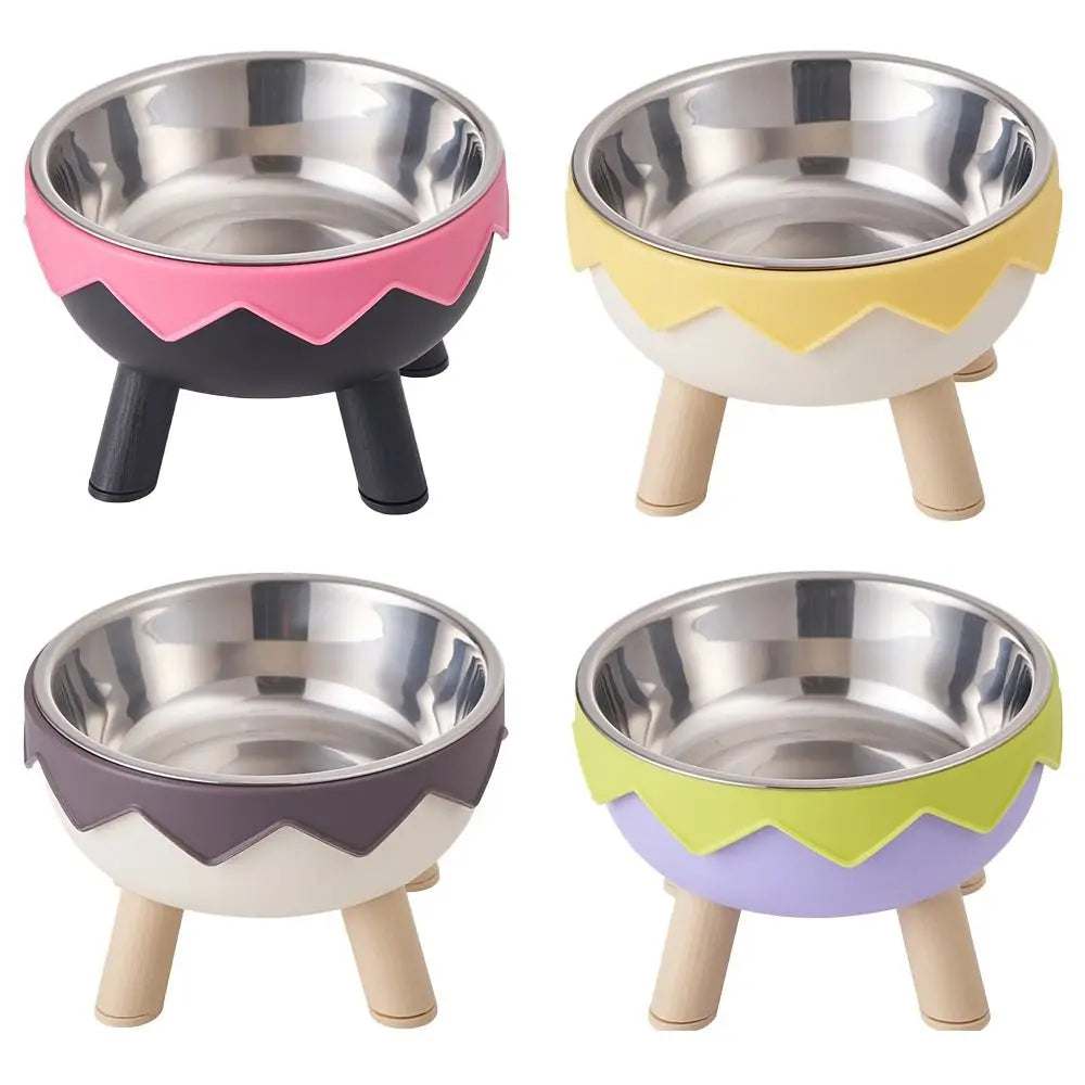 Tigela de aço inoxidável anti-tombamento para ração