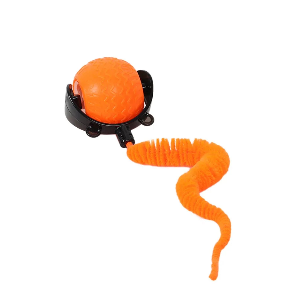 Bola de brinquedo para gatos é transportada via USB e possui uma estrutura de plástico resistente, proporcionando entretenimento interativo para os felinos