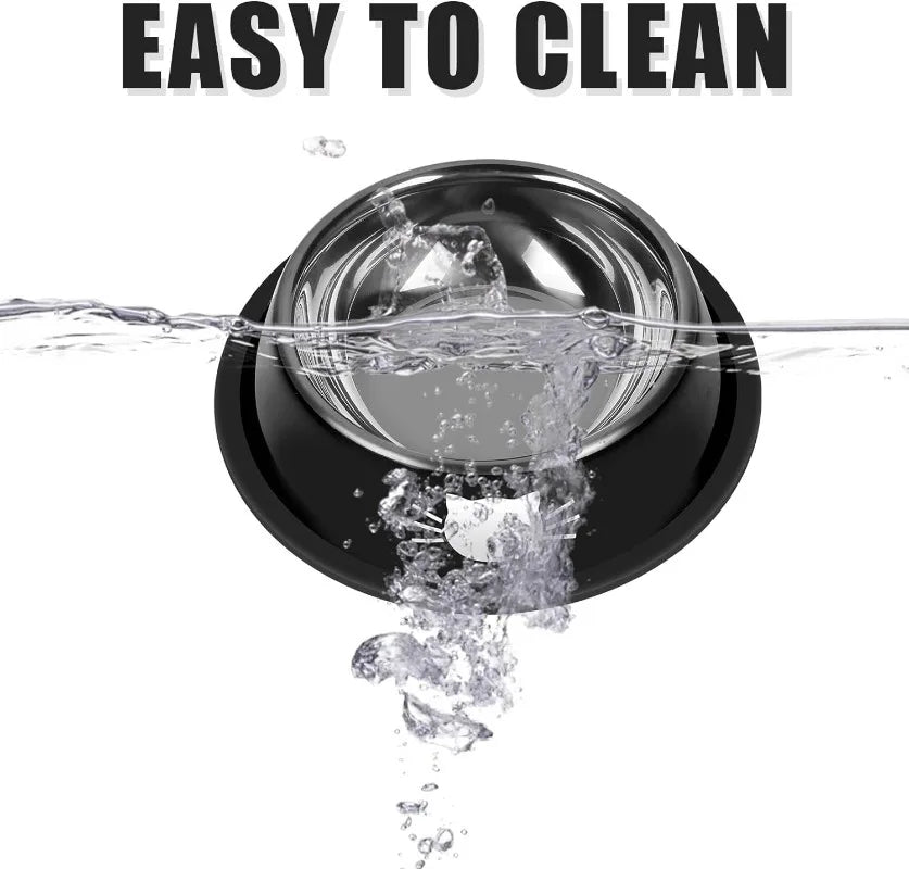 Tigela para gatos em aço inoxidável (2 ou 4 unidades) com base antiderrapante