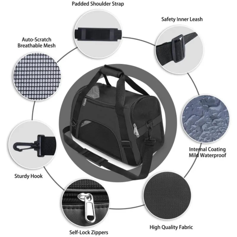 Bolsa de transporte respirável para gatos