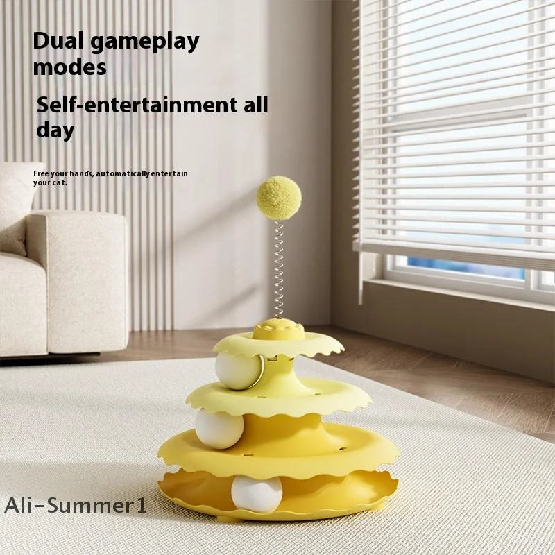 Brinquedo de bola giratória para gatos, para entretenimento e interação