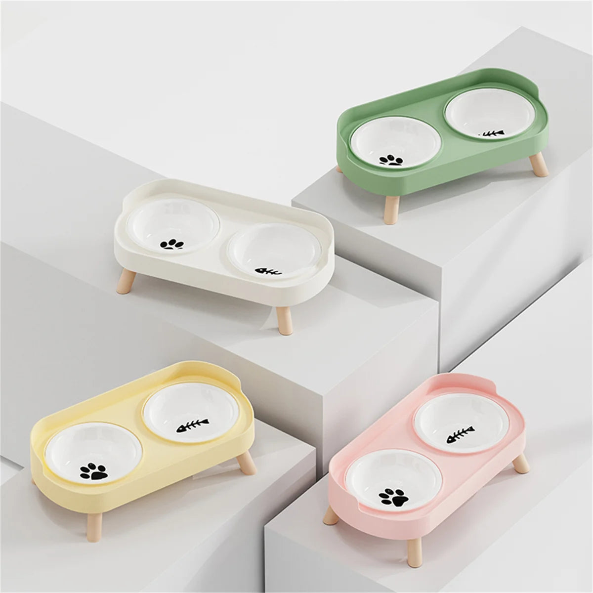 Tigela elevada dupla