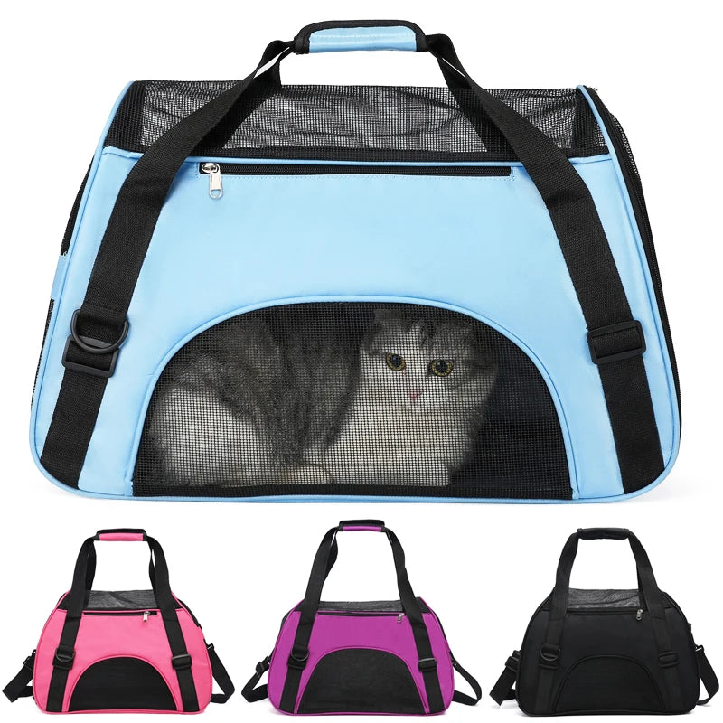 Bolsa de transporte respirável para gatos