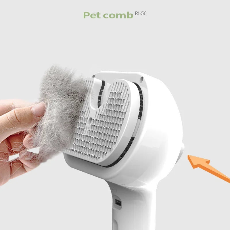 Escova a vapor autolimpante 3 em 1 para animais de estimação
