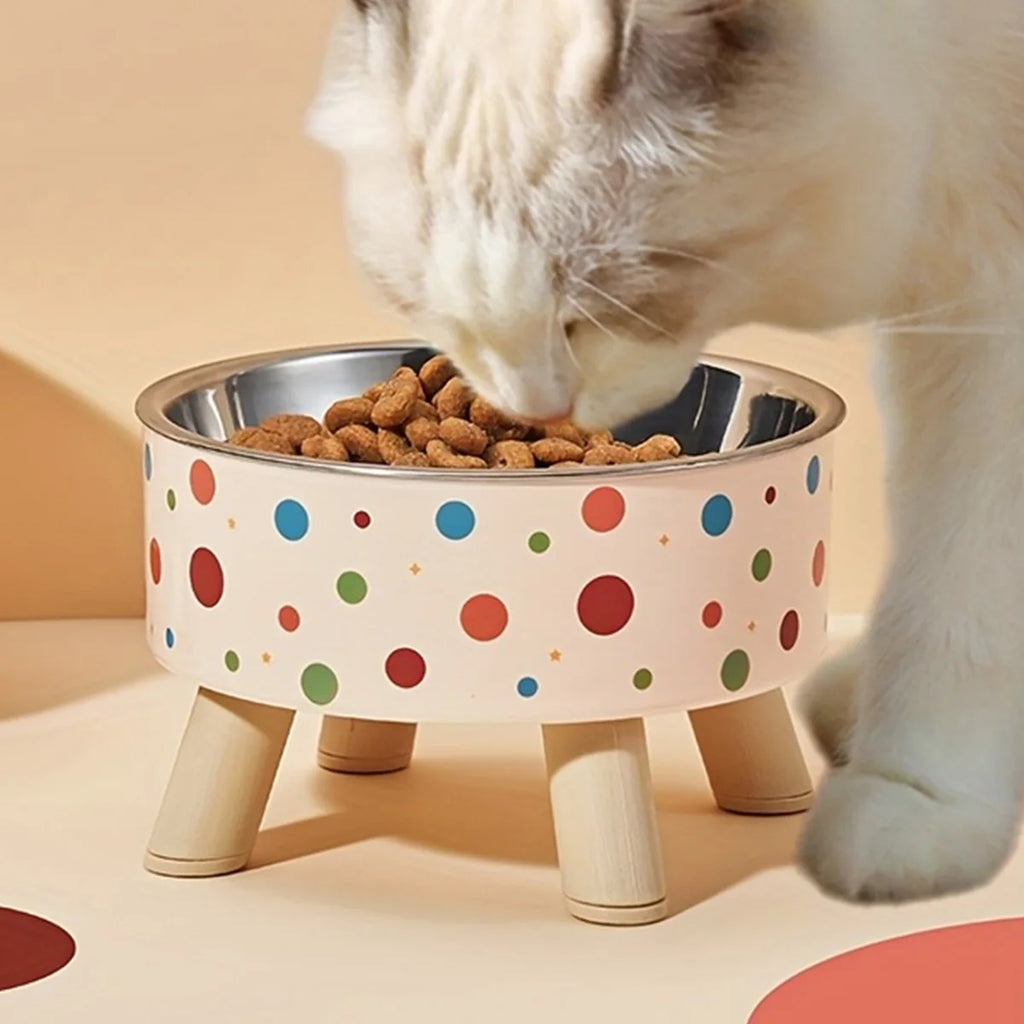 Tigela para Gatos, Alimentador em Aço Inoxidável com Base Antiderrapante, 400ml, Tigela para Água ou Alimentação