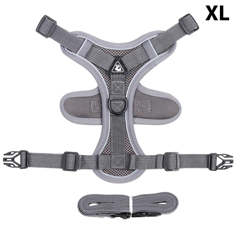 Conjunto de coleira, corda e colete refletor para gatos