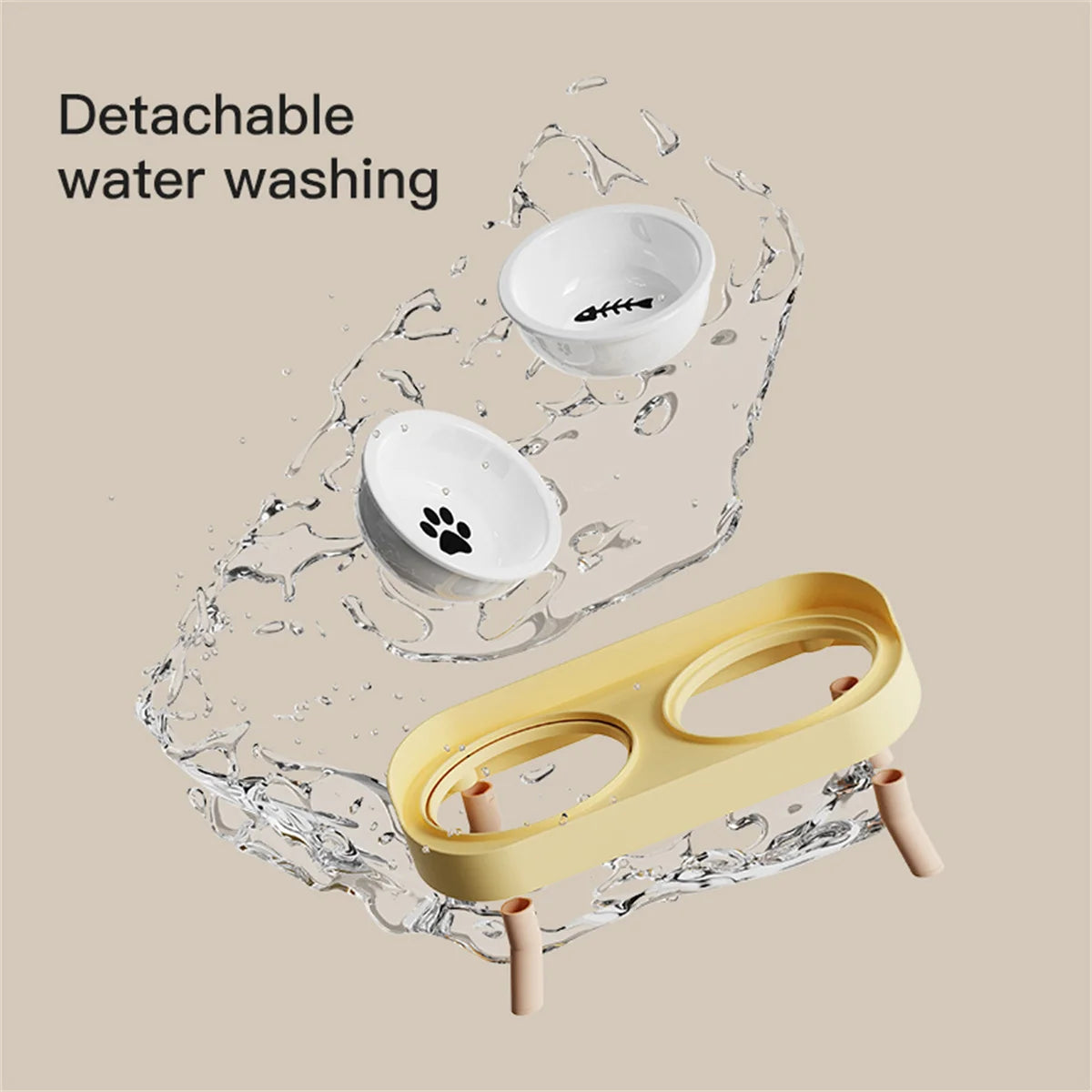 Tigela elevada dupla