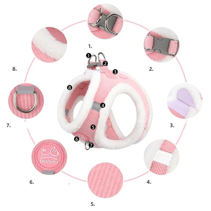 Colete Peitoral Confortável e Refletivo para Gatos com Guia