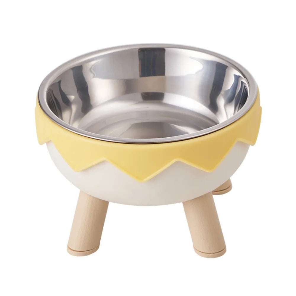 Tigela de aço inoxidável anti-tombamento para ração