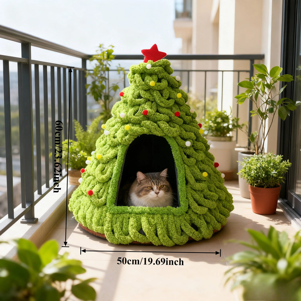 Casinha/Cama de Natal para gatos