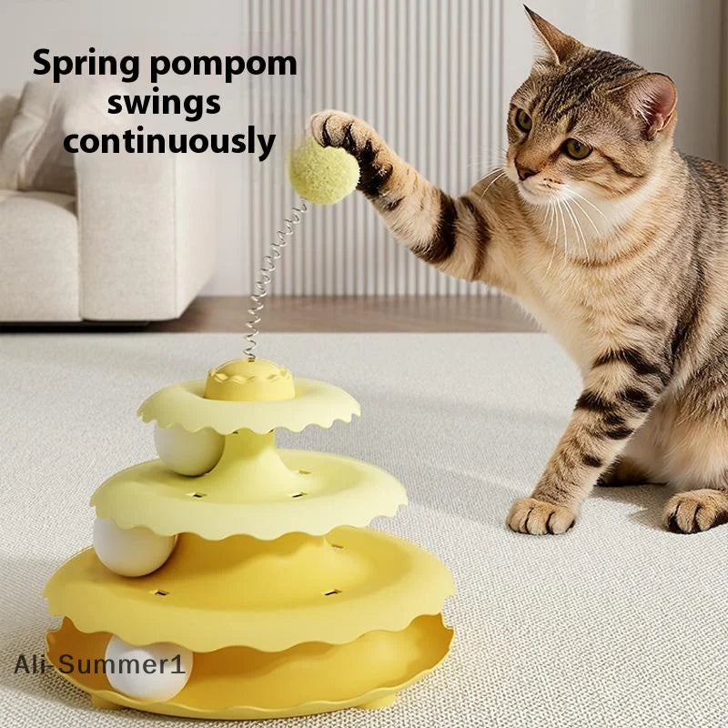 Brinquedo de bola giratória para gatos, para entretenimento e interação