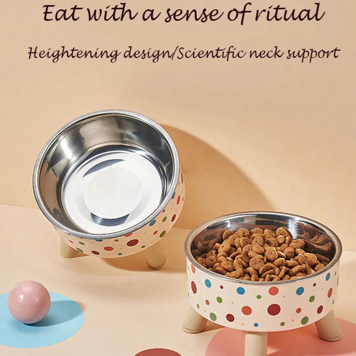Tigela para Gatos, Alimentador em Aço Inoxidável com Base Antiderrapante, 400ml, Tigela para Água ou Alimentação