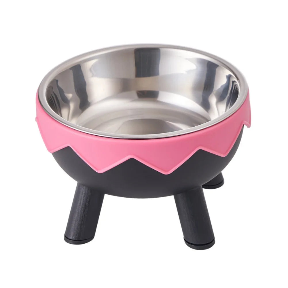 Tigela de aço inoxidável anti-tombamento para ração
