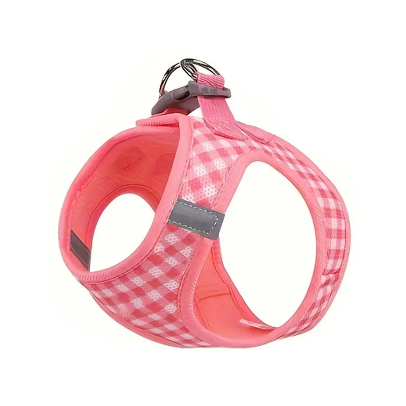 Conjunto para gatos de estimação, tecido respirável com estampa xadrez