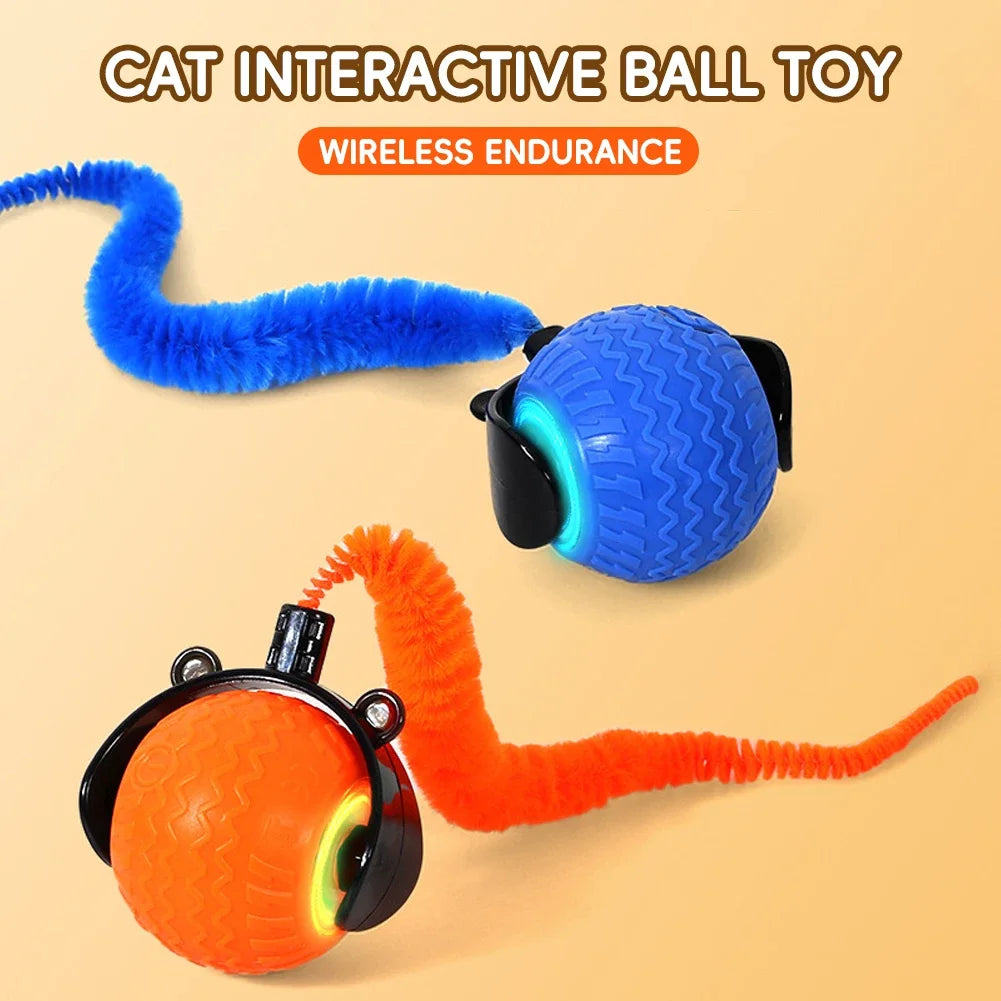 Bola de brinquedo para gatos é transportada via USB e possui uma estrutura de plástico resistente, proporcionando entretenimento interativo para os felinos