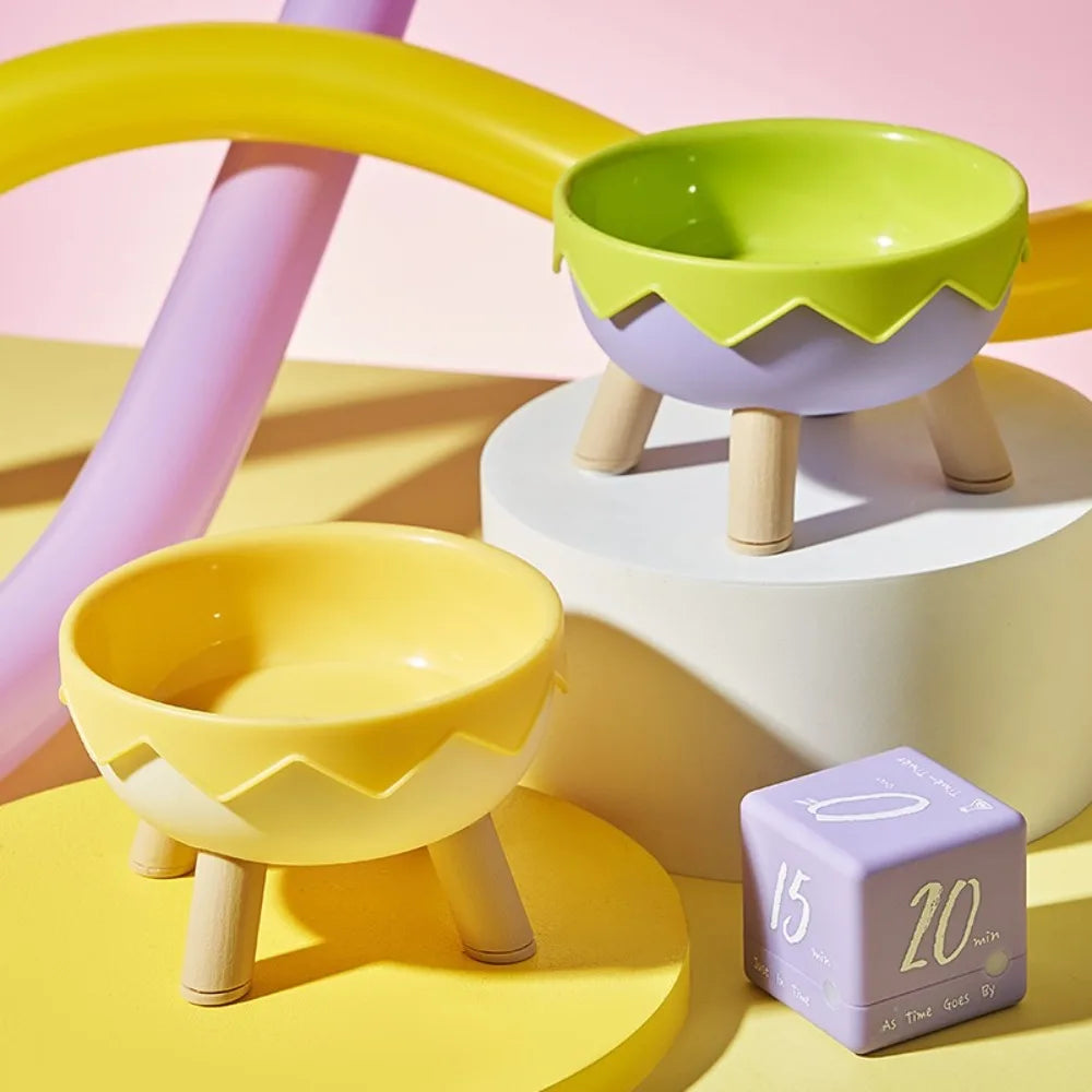 Tigela de aço inoxidável anti-tombamento para ração