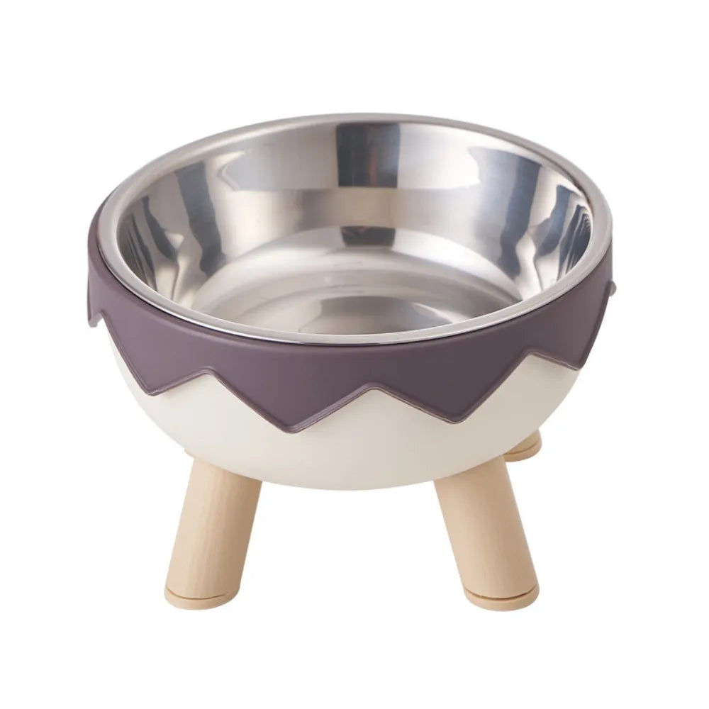 Tigela de aço inoxidável anti-tombamento para ração